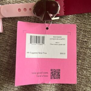 KATE SPADE RED BELT SZ MED DIAMOND SHAPE CLASP. BNWT